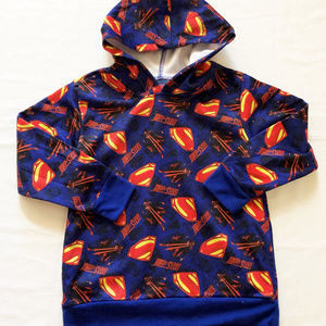 Hoodie sweatshirt Superman boys new size 8 C-Life Group long sleeves polyester